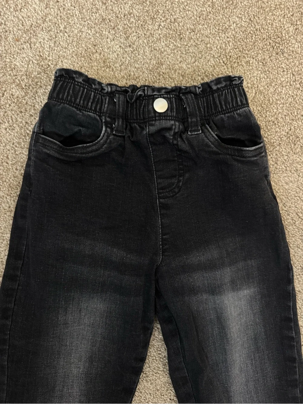 Tucker + Tate Girls Distressed Black Pull-On Denim Jeans